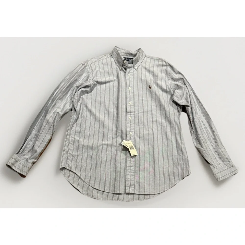 Vintage Polo Ralph Lauren Chambray Yarmouth Oxford Shirt L Cotton OCBD Ivy 90s